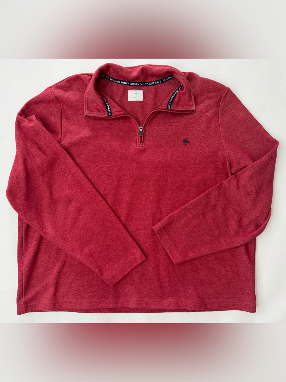 crown & ivy Men's Red Zip-Neck Sweater